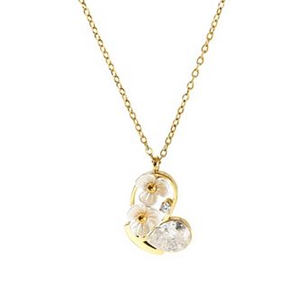 Flower Heart Necklace for Women Dainty Stainless Steel Jewelry for Daily Wear & Special Occasions