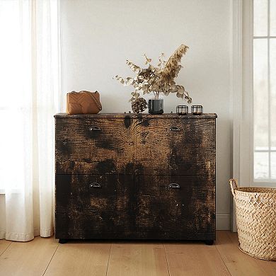 Lufeiya Slim 4-Drawer Shoe Cabinet with Flip Doors, for Entryway, Hallway