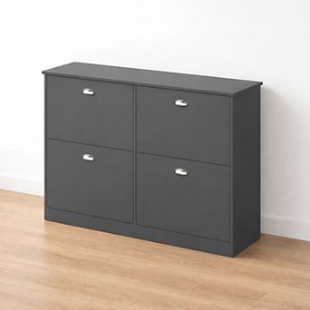 Lufeiya Slim 4-Drawer Shoe Cabinet with Flip Doors, for Entryway, Hallway