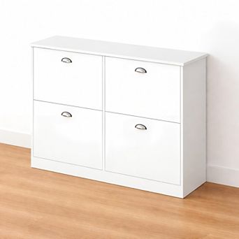 Lufeiya Slim 4-Drawer Shoe Cabinet with Flip Doors, for Entryway, Hallway