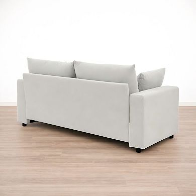 Lufeiya 71 Inch Upholstered Sofa with Deep Seat Cushions, Removable Pillows, Compact Couch