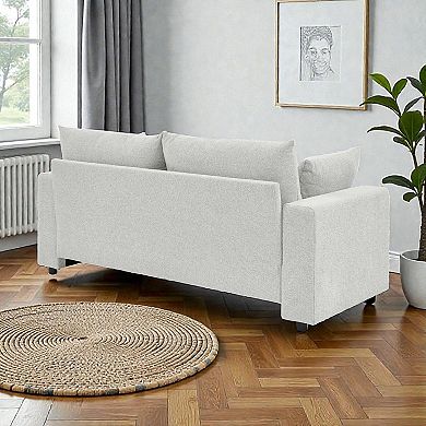 Lufeiya 71 Inch Upholstered Sofa with Deep Seat Cushions, Removable Pillows, Compact Couch