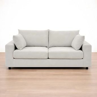 Lufeiya 71 Inch Upholstered Sofa with Deep Seat Cushions, Removable Pillows, Compact Couch