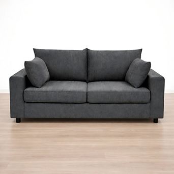 Lufeiya 71 Inch Upholstered Sofa with Deep Seat Cushions, Removable Pillows, Compact Couch