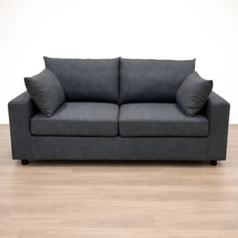 Lufeiya 71 Inch Upholstered Sofa with Deep Seat Cushions, Removable Pillows, Compact Couch