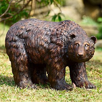 SPI Polyresin Rust Finish Garden Bear Statue