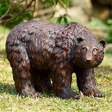 SPI Polyresin Rust Finish Garden Bear Statue