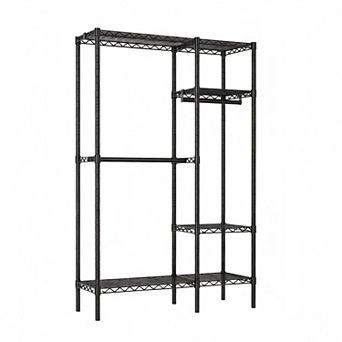 Lufeiya Heavy Duty Clothes Garment Rack with Adjustable Shelves
