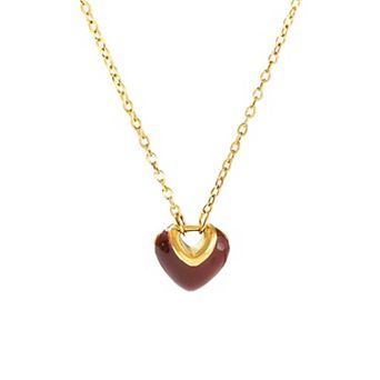 Stainless Steel Heart Pendant Necklace for Women, Sweet & Cute Design for Daily and Casual Wear