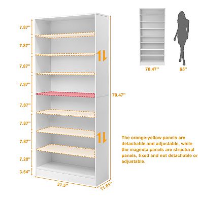 Lufeiya 9 Tier Shoe Cabinet with Adjustable Shelves and Open Storage