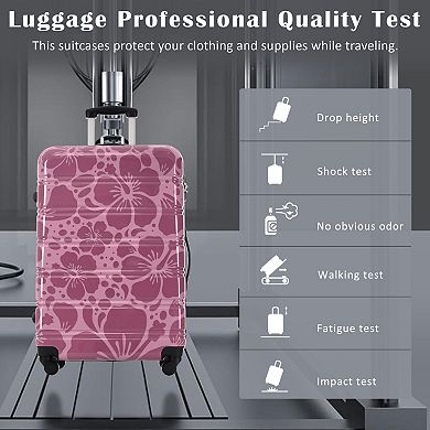 3 pcs Hardshell Luggage Sets, Lightweight Printing Luggage Carry on, with TSA Lock & Spinner Wheels