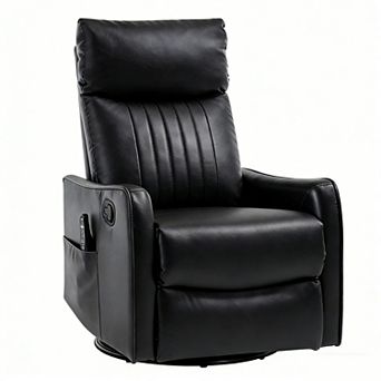 CEWOR Heated Massage Recliner Chair, 360° Swivel Rocker Manual Recliner with Vibration