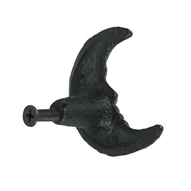 Set of 6 Black Cast Iron Crescent Moon Face Drawer Pull Decorative Cabinet Knobs