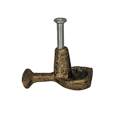 Antique Gold Finish Cast Iron Wine Glass Cabinet Knob Drawer Pulls Set of 6