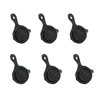 Set of 6 Mini Cast Iron Skillet Drawer Pulls Decorative Kitchen Cabinet Knobs