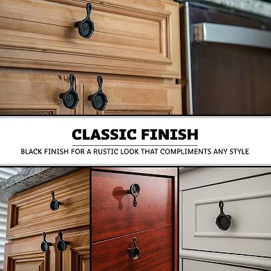 Set of 6 Mini Cast Iron Skillet Drawer Pulls Decorative Kitchen Cabinet Knobs