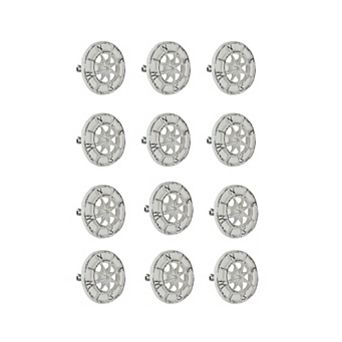 Set of 12 White Cast Iron Compass Rose Cabinet Hardware Knobs Drawer Pull Handle