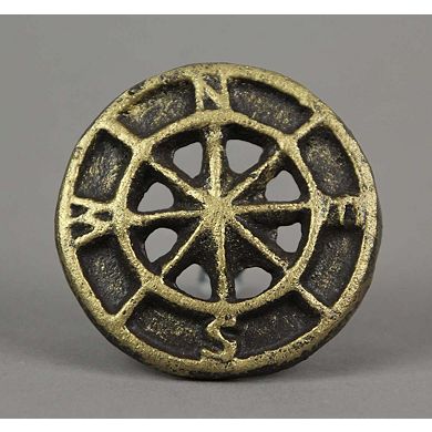 Set of 12 Bronze Cast Iron Cabinet Hardware Knob Compass Rose Drawer Pull Handle