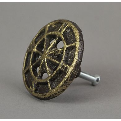 Set of 12 Bronze Cast Iron Cabinet Hardware Knob Compass Rose Drawer Pull Handle