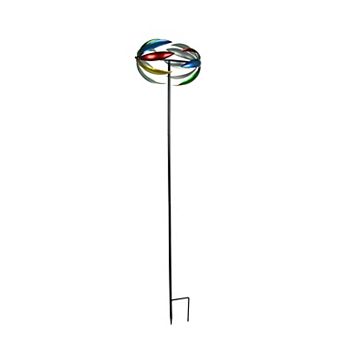 64 Inch Metal Kinetic Wind Spinner Garden Stake Lawn Decor Yard Art Sculpture