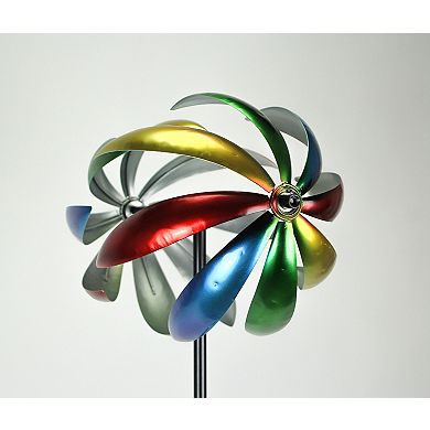 64 Inch Metal Kinetic Wind Spinner Garden Stake Lawn Decor Yard Art Sculpture