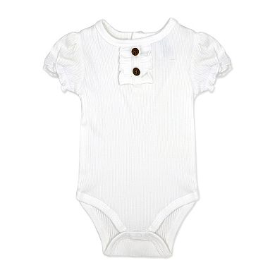 Baby Girls 3 Piece Breezy Daisy Bodysuit, Pants and Headband Set, Green