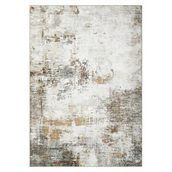 Abstract Area Rug Non Slip Foldable Low Pile Ultra Thin Pet Friendly Floor Cover for Bedroom