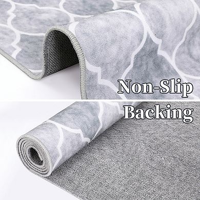 Boho Geometric Area Rug Non Slip Foldable Ultra Thin Non Shedding Floor Cover for Bedroom Playroom
