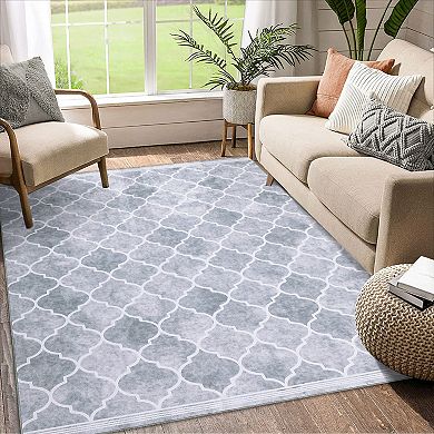 Boho Geometric Area Rug Non Slip Foldable Ultra Thin Non Shedding Floor Cover for Bedroom Playroom