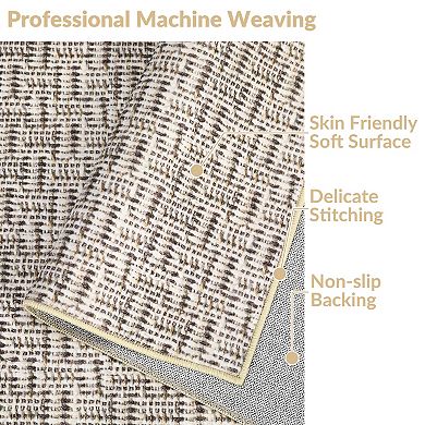 Contemporary Area Rug Machine Washable Low Pile Stain Resistant Carpet for Dining Room Bathroom