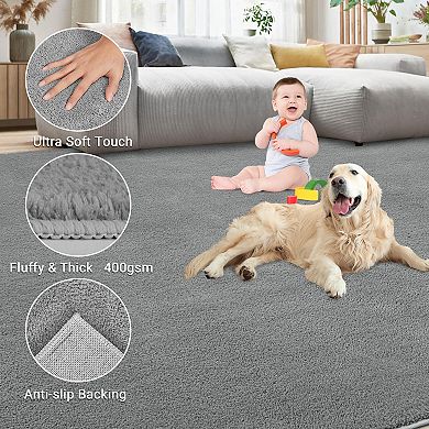 Modern Area Rug Machine Washable Vacuum Clean Ultra Thin Stain Resistant Carpet for Living Room