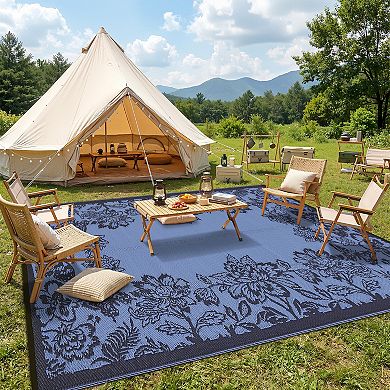 Modern Butterfly Outdoor Area Rug Waterproof Breathable UV Resistant Carpet for Beach Vacation