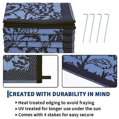 Modern Butterfly Outdoor Area Rug Waterproof Breathable UV Resistant Carpet for Beach Vacation