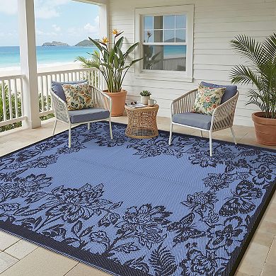 Modern Butterfly Outdoor Area Rug Waterproof Breathable UV Resistant Carpet for Beach Vacation