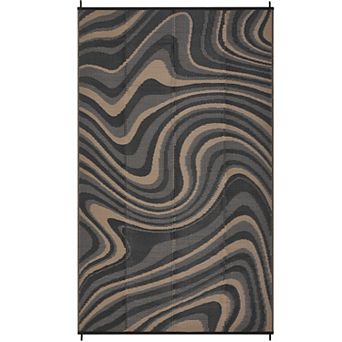 Abstract Outdoor Area Rug Washable Waterproof Portable Stain Resistant Mat for Balcony Picnic