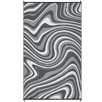 Abstract Outdoor Area Rug Washable Waterproof Portable Stain Resistant Mat for Balcony Picnic