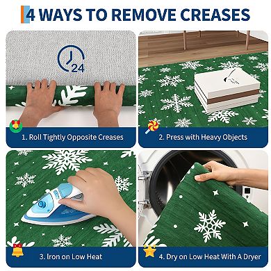 Snowflake Area Rug Machine Washable Non Slip Non Shedding Stain Resistant Carpet for Bedroom