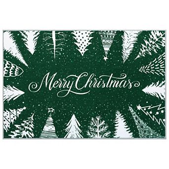 Christmas Area Rug Machine Washable Low Pile Stain Resistant Carpet for Dining Room Bathroom