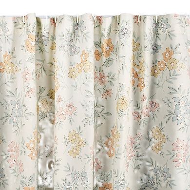 Loso Shower Curtain, 72 Inch Soft Floral Motif Design, Microfiber