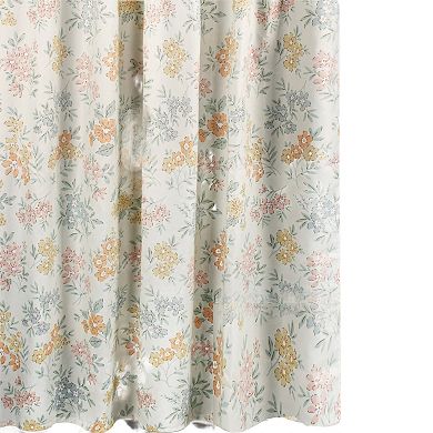 Loso Shower Curtain, 72 Inch Soft Floral Motif Design, Microfiber