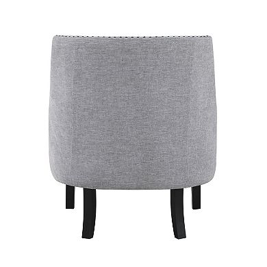 Daisie Accent Armchair, Button Tufted Chenille, Solid Wood