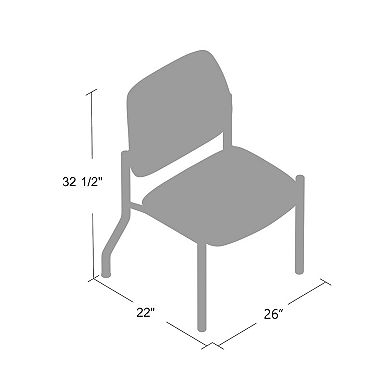 Big and Tall XL Reception Chair, Antimicrobial Vinyl, 400 lbs