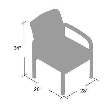 Gary NTR Guest Chair with Black Wood Frame, Black Antimicrobial Vinyl