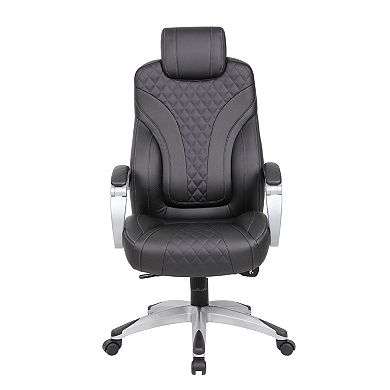 Rolling Executive Armchair, Stitched-Back Caressoftplus