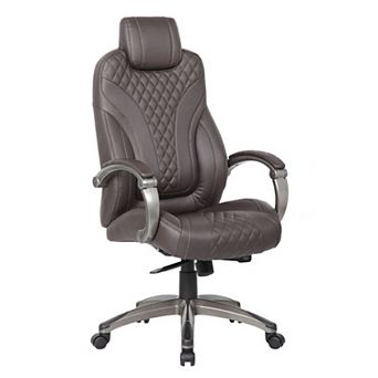 Rolling Executive Armchair, Stitched-Back Caressoftplus
