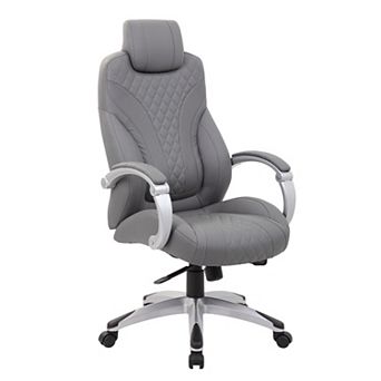Rolling Executive Armchair, Stitched-Back Caressoftplus
