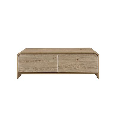 Maria Coffee Table, 2 Drawer and Waterfall Style, Wood