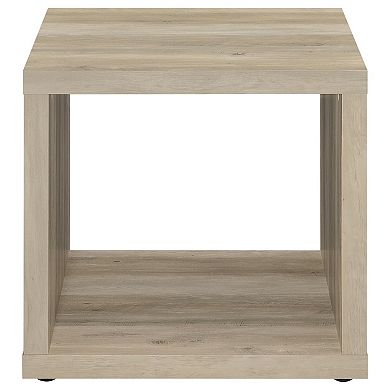 Rizz Side End Table, Square Cube Design Open Shelf