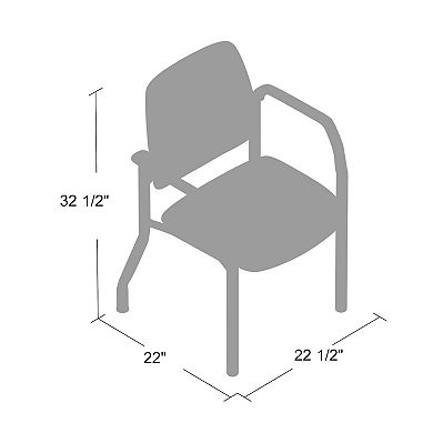 Guest Chair with Modern Steel Frame, Antimicrobial Vinyl