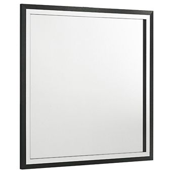 Jenny Square Dresser Mirror, Polished Chrome Trim, Wood-Melamine